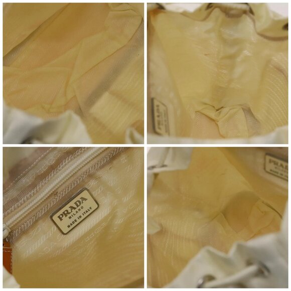 PRADA Backpack Nylon White Silver Auth 138353 - Picture 15 of 16